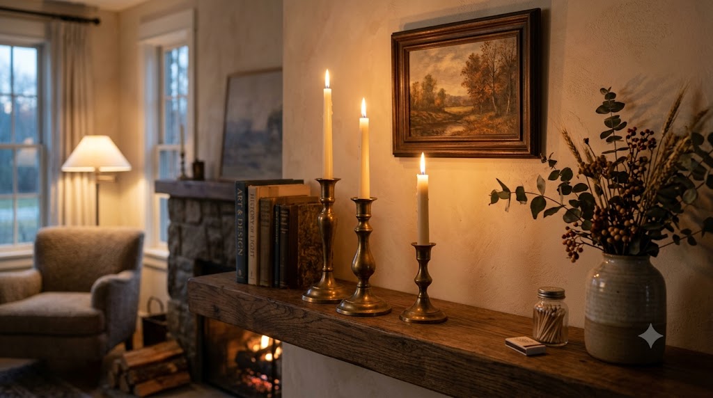 Brass Candlesticks Styling Dinner Table